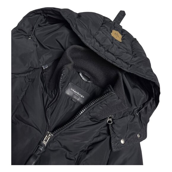 MACKAGE Luxury DOWN FILL Black Winter Puffer Parka Long Coat Jacket Womens XS - Picture 9 of 12